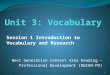Unit 3: Vocabulary