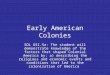 Early American Colonies