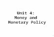 Unit 4:  Money and  Monetary Policy