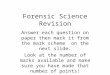 Forensic Science Revision