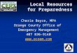 Local Resources for Preparedness