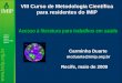 VIII Curso de Metodologia Científica para residentes do IMIP