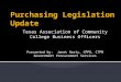 Purchasing Legislation Update