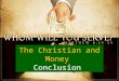 The Christian and Money  Conclusion
