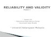 RELIABILITY AND VALIDITY Module 3