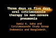 Three days vs five days oral cotrimoxazole therapy in non-severe pneumonia