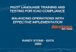 PILOT LANGUAGE TRAINING AND TESTING FOR ICAO COMPLIANCE