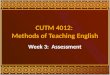 CUTM 4012:  Methods of Teaching English