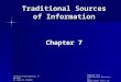 Traditional Sources of Information