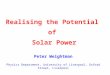 Realising the Potential  of  Solar Power