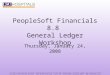 PeopleSoft Financials 8.8  General Ledger Workshop