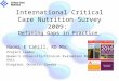 International Critical Care Nutrition Survey 2009:  Defining Gaps in Practice