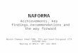 NAFORMA Acchievements , key  findings,recommendations  and the way forward