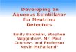 Developing an Aqueous Scintillator for Neutrino Detectors