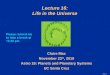 Lecture 16: Life in the Universe