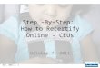 Step –By-Step:  How to Recertify Online - CEUs