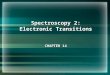 Spectroscopy 2: Electronic Transitions CHAPTER 14
