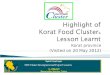 Highlight of Korat  Food Cluster & Lesson Learnt