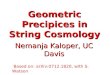 Geometric Precipices in String Cosmology