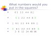 What numbers would you put in the squares?