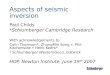 Aspects of seismic inversion