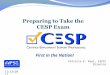 Preparing to Take the   CESP Exam