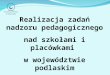 Realizacja zadań nadzoru pedagogicznego nad szkołami i placówkami  w województwie podlaskim
