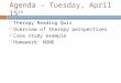 Agenda – Tuesday, April 15 th