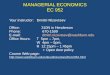 MANAGERIAL ECONOMICS EC 952