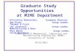 Graduate Study Opportunities   at MIME Department