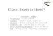 Class Expectations?