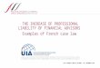 THE INCREASE OF PROFESSIONAL LIABILITY OF FINANCIAL ADVISORS   Examples  of French case  law