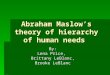 Abraham Maslow’s theory of hierarchy of human needs