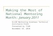 Making the Most of National Mentoring Month:  January 2011