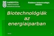 Biotechnol ó gi ák az energiaiparban