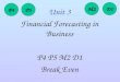 Unit 3 Financial Forecasting in Business P4 P5 M2 D1 Break Even