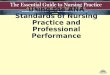 Using the  ANA Standards of Nursing Practice and Professional Performance