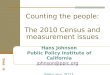 Counting the people: The 2010 Census and measurement issues