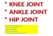 * KNEE JOINT  * ANKLE JOINT * HIP JOINT