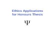 Ethics Applications for Honours Thesis