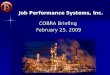 COBRA Briefing  February 25, 2009