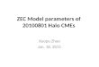 ZEC Model parameters of  20100801 Halo CMEs