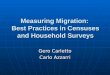 Measuring Migration:  Best Practices in Censuses and Household Surveys
