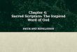 Chapter 4:  Sacred Scripture: The Inspired Word of God