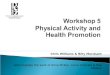 Workshop 5 Physical  Activity and Health  Promotion