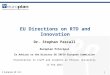EU Directions on RTD and Innovation