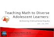 Teaching Math to Diverse Adolescent Learners: