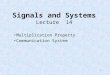 Signals and Systems Lecture  14