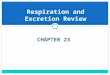 Respiration and Excretion Review