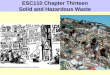 ESC110 Chapter Thirteen Solid and Hazardous Waste